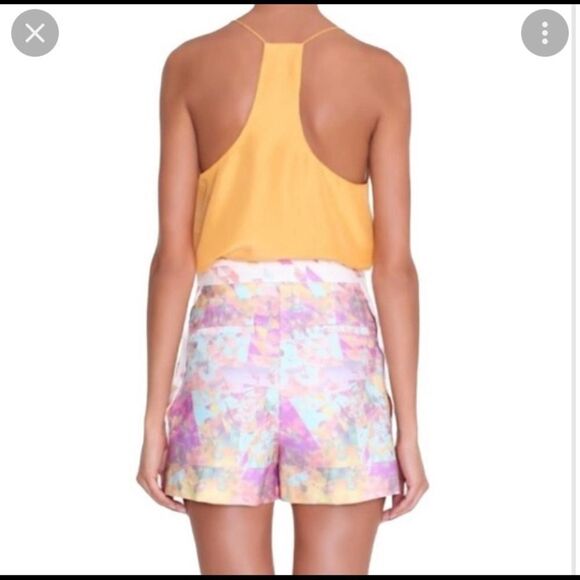 Tibi New York shorts velocity printed high rise colorful floral daisy shorts 4 - Picture 3 of 9